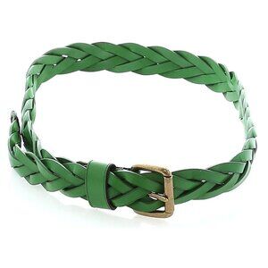 Green Braided Leather Belt